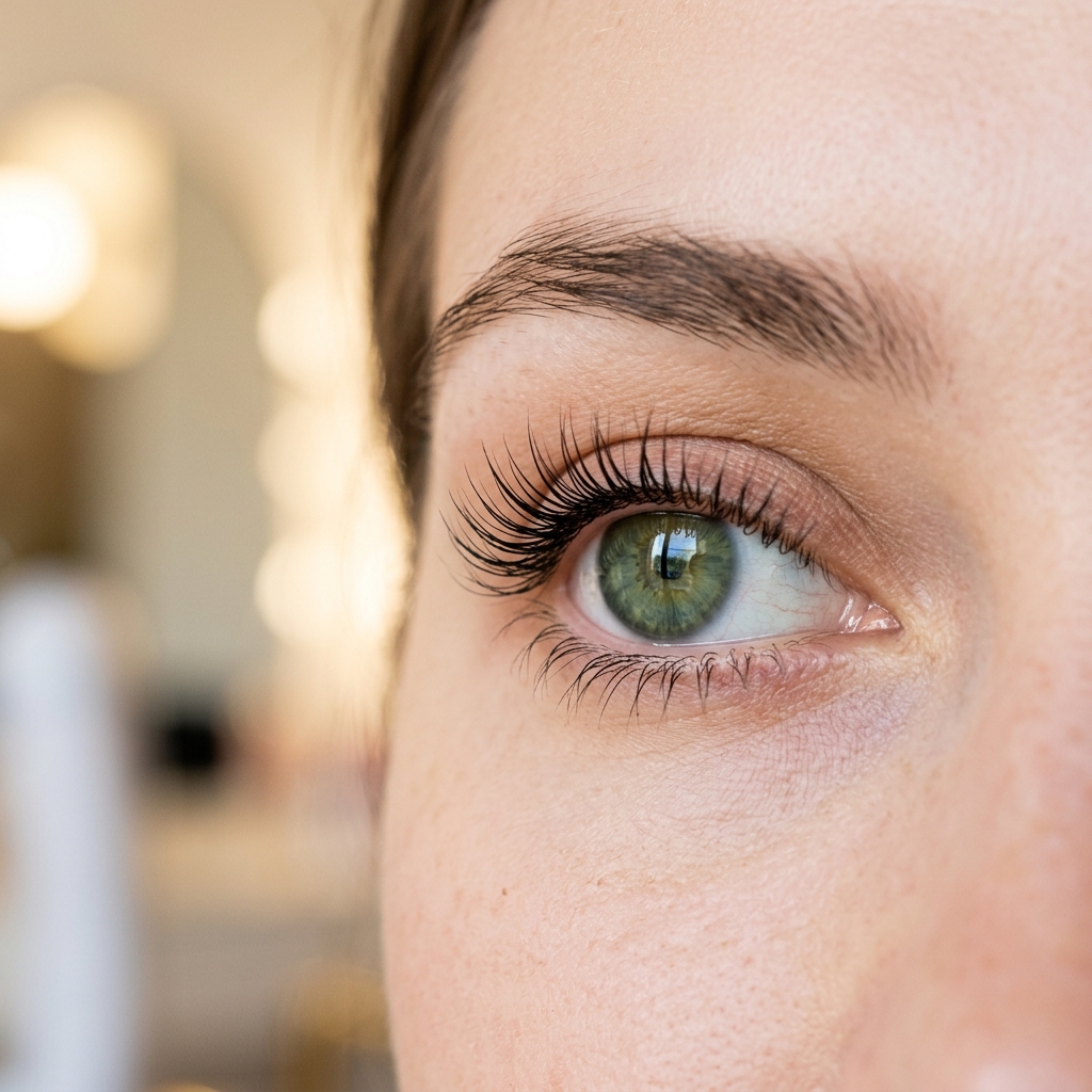 Natural lash lift and tint result